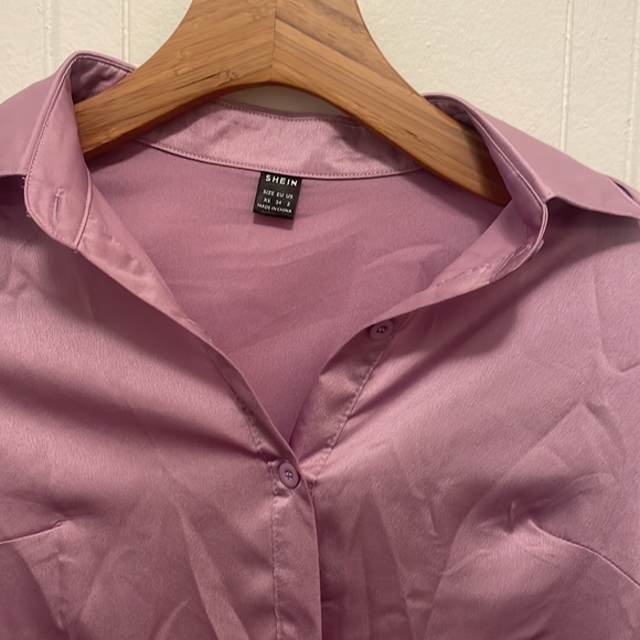 Women’s SHEIN Button Up Lilac Blouse - Picture 2 of 7